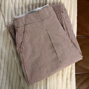 Super Cute Democracy Women’s ‘Ab-Tech’ Striped pants - Cream and Brown